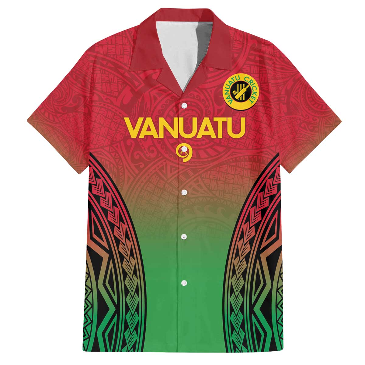 Custom Vanuatu Cricket Family Matching Off Shoulder Short Dress and Hawaiian Shirt 2024 Polynesian Pattern Sporty Style LT14 Dad's Shirt - Short Sleeve Red - Polynesian Pride