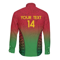Custom Vanuatu Cricket Long Sleeve Button Shirt 2024 Polynesian Pattern Sporty Style LT14 - Polynesian Pride