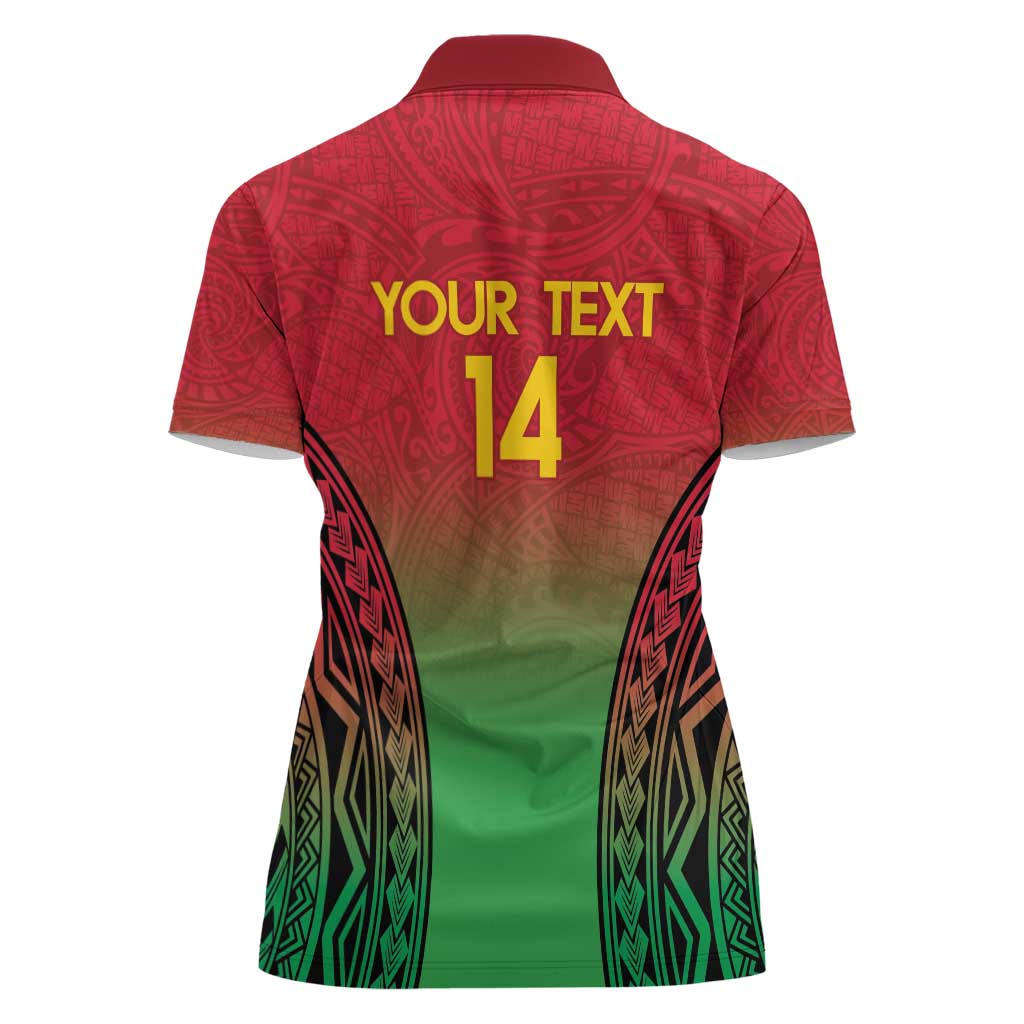 Custom Vanuatu Cricket Women Polo Shirt 2024 Polynesian Pattern Sporty Style