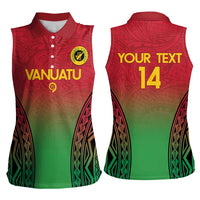 Custom Vanuatu Cricket Women Sleeveless Polo Shirt 2024 Polynesian Pattern Sporty Style LT14 - Polynesian Pride