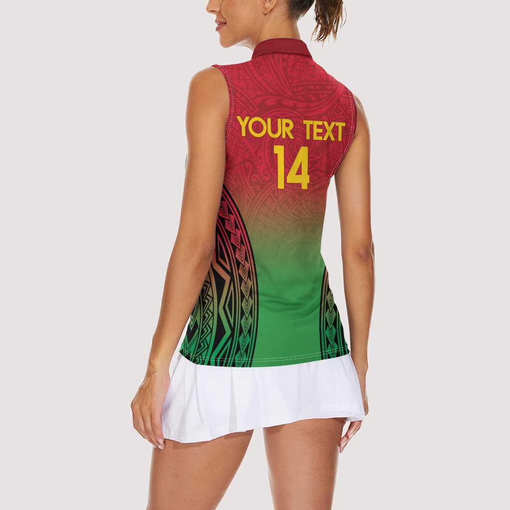 Custom Vanuatu Cricket Women Sleeveless Polo Shirt 2024 Polynesian Pattern Sporty Style LT14 - Polynesian Pride