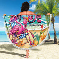 Flamingo Aloha Hawaii Beach Blanket It's 5 O’Clock Somewhere Tropical Vibes - Polynesian Pride