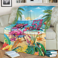 Flamingo Aloha Hawaii Blanket It's 5 O’Clock Somewhere Tropical Vibes - Polynesian Pride