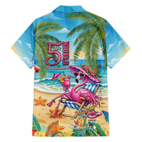 Flamingo Aloha Hawaii Family Matching Off Shoulder Short Dress and Hawaiian Shirt It's 5 O’Clock Somewhere Tropical Vibes - Polynesian Pride