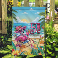 Flamingo Aloha Hawaii Garden Flag It's 5 O’Clock Somewhere Tropical Vibes - Polynesian Pride