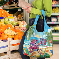 Flamingo Aloha Hawaii Grocery Bag It's 5 O’Clock Somewhere Tropical Vibes - Polynesian Pride
