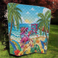 Flamingo Aloha Hawaii Quilt It's 5 O’Clock Somewhere Tropical Vibes - Polynesian Pride