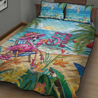 Flamingo Aloha Hawaii Quilt Bed Set It's 5 O’Clock Somewhere Tropical Vibes - Polynesian Pride