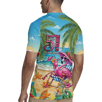 Flamingo Aloha Hawaii Rugby Jersey It's 5 O’Clock Somewhere Tropical Vibes - Polynesian Pride