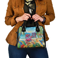 Flamingo Aloha Hawaii Shoulder Handbag It's 5 O’Clock Somewhere Tropical Vibes - Polynesian Pride