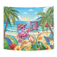 Flamingo Aloha Hawaii Tapestry It's 5 O’Clock Somewhere Tropical Vibes - Polynesian Pride
