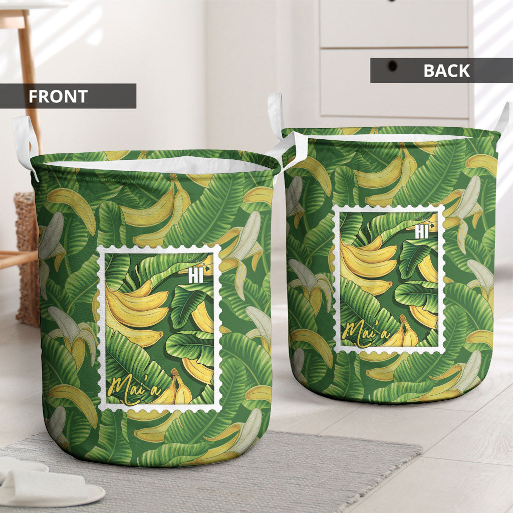 Aloha Hawaii Maia Laundry Basket Hawaiian Banana Stylized Stamp LT14 - Polynesian Pride