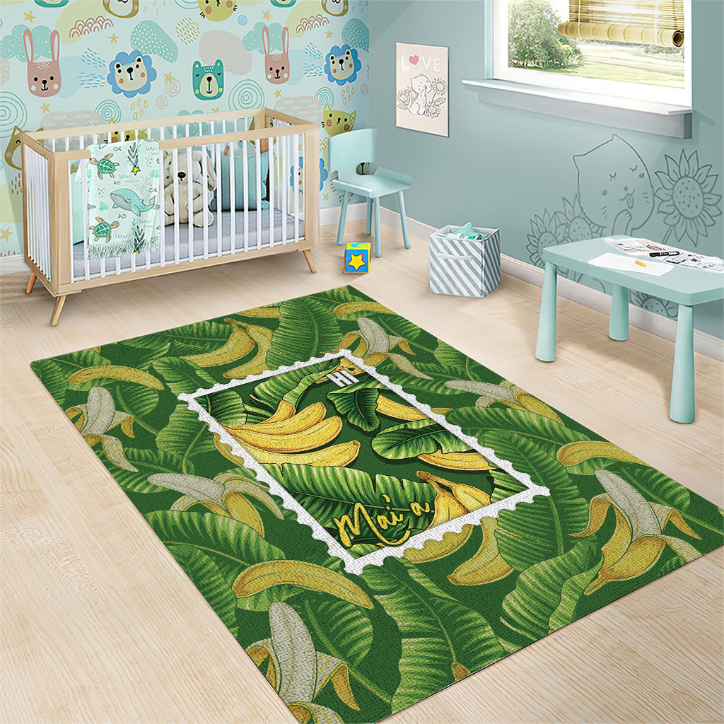 Aloha Hawaii Maia Area Rug Hawaiian Banana Stylized Stamp LT14 - Polynesian Pride