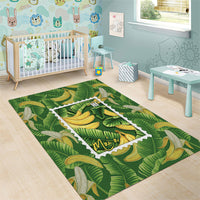 Aloha Hawaii Maia Area Rug Hawaiian Banana Stylized Stamp LT14 - Polynesian Pride