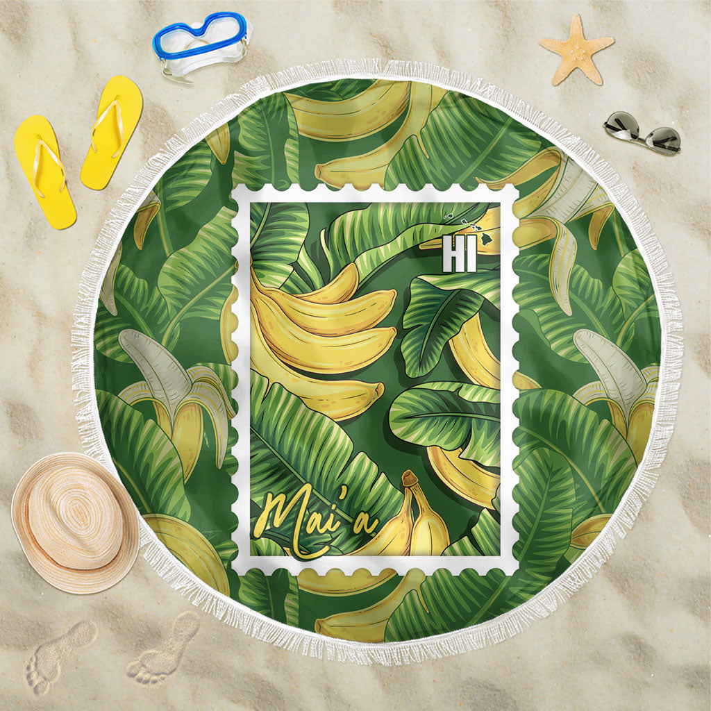 Aloha Hawaii Maia Beach Blanket Hawaiian Banana Stylized Stamp