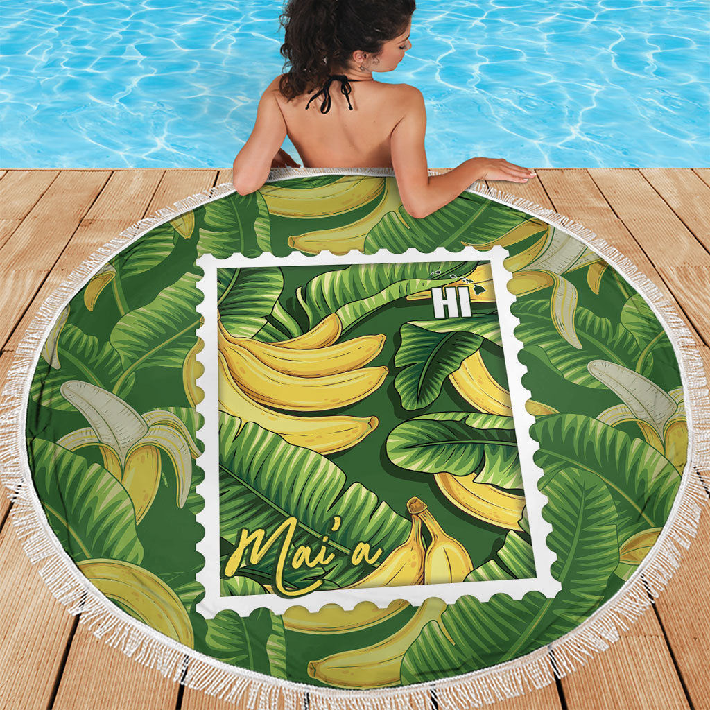 Aloha Hawaii Maia Beach Blanket Hawaiian Banana Stylized Stamp LT14 - Polynesian Pride