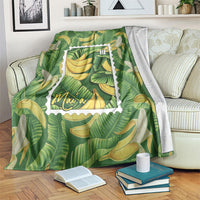 Aloha Hawaii Maia Blanket Hawaiian Banana Stylized Stamp LT14 Green - Polynesian Pride