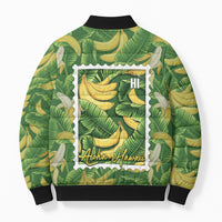 Aloha Hawaii Maia Bomber Puffer Jacket Hawaiian Banana Stylized Stamp LT14 - Polynesian Pride
