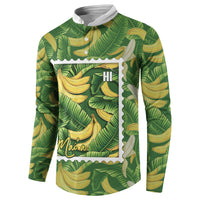 Aloha Hawaii Maia Button Sweatshirt Hawaiian Banana Stylized Stamp LT14 - Polynesian Pride