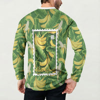 Aloha Hawaii Maia Button Sweatshirt Hawaiian Banana Stylized Stamp LT14 - Polynesian Pride