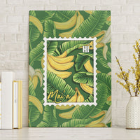 Aloha Hawaii Maia Canvas Wall Art Hawaiian Banana Stylized Stamp LT14 Without Frame Green - Polynesian Pride