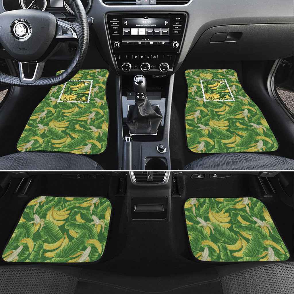 Aloha Hawaii Maia Car Mats Hawaiian Banana Stylized Stamp LT14 Set 4pcs Green - Polynesian Pride