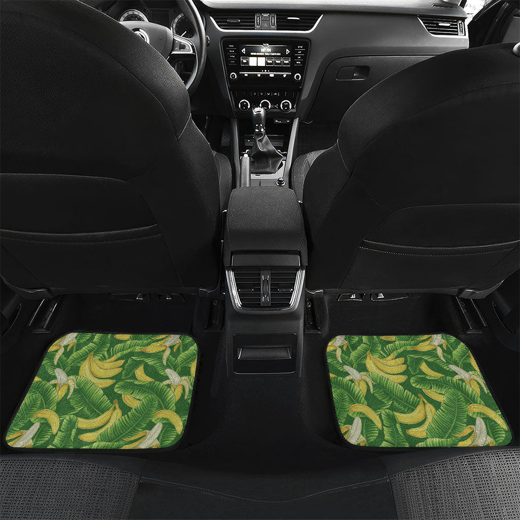 Aloha Hawaii Maia Car Mats Hawaiian Banana Stylized Stamp LT14 Set 2pcs - Back Green - Polynesian Pride