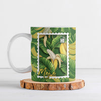 Aloha Hawaii Maia Ceramic Mug Hawaiian Banana Stylized Stamp LT14 Green - Polynesian Pride
