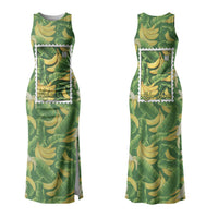 Aloha Hawaii Maia Family Matching Tank Maxi Dress and Hawaiian Shirt Hawaiian Banana Stylized Stamp LT14 Mom's Dress Green - Polynesian Pride