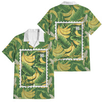 Aloha Hawaii Maia Family Matching Tank Maxi Dress and Hawaiian Shirt Hawaiian Banana Stylized Stamp LT14 Dad's Shirt - Short Sleeve Green - Polynesian Pride