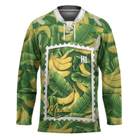 Aloha Hawaii Maia Hockey Jersey Hawaiian Banana Stylized Stamp LT14 Unisex Green - Polynesian Pride