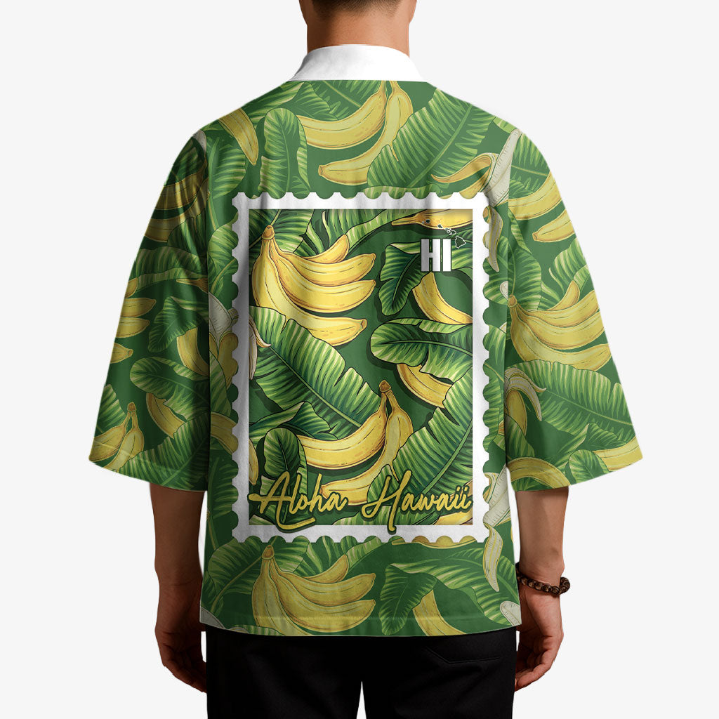 Aloha Hawaii Maia Kimono Hawaiian Banana Stylized Stamp LT14 - Polynesian Pride