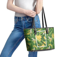 Aloha Hawaii Maia Leather Tote Bag Hawaiian Banana Stylized Stamp LT14 - Polynesian Pride