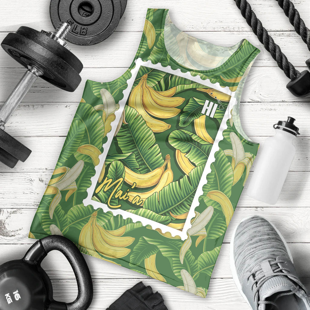 Aloha Hawaii Maia Men Tank Top Hawaiian Banana Stylized Stamp LT14 - Polynesian Pride