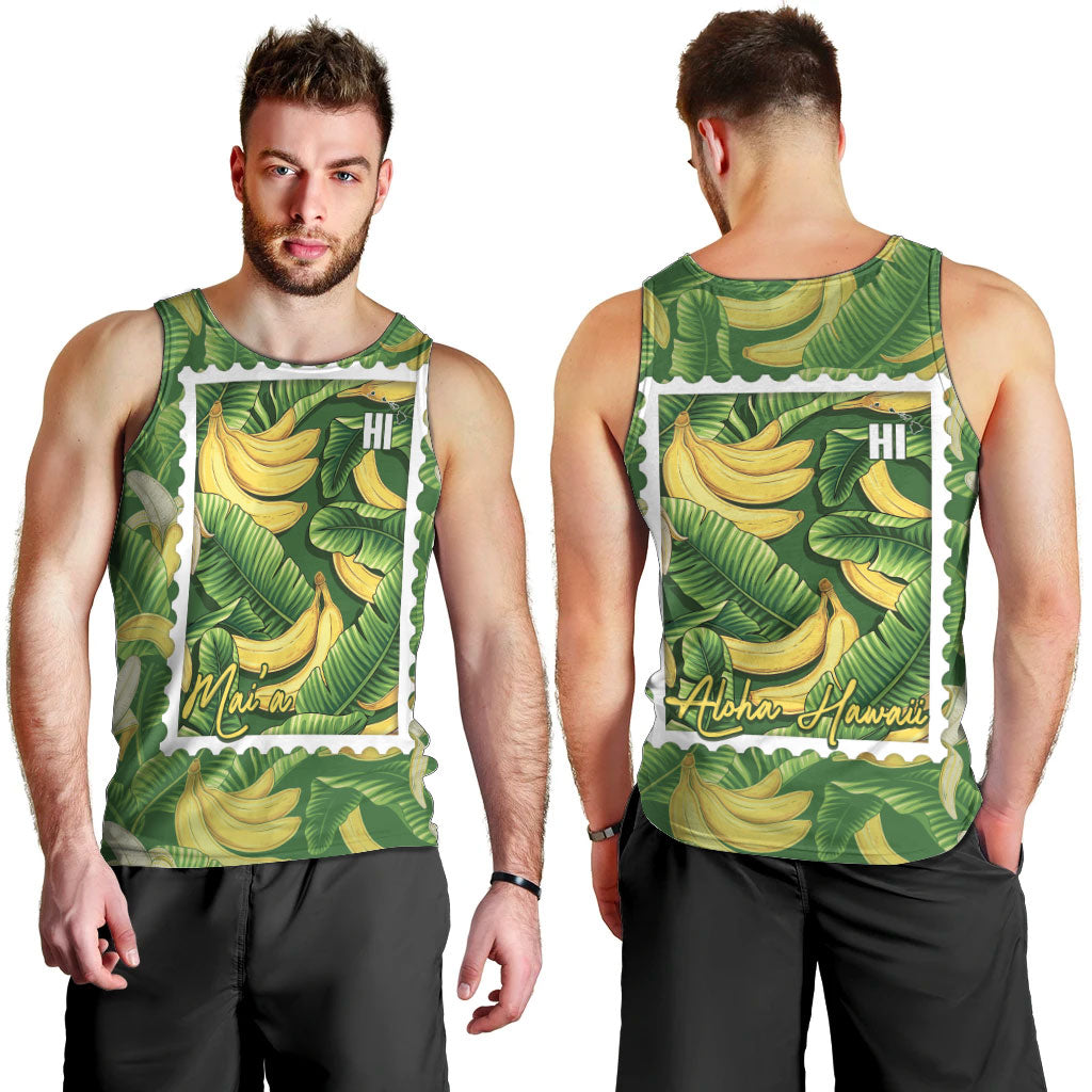 Aloha Hawaii Maia Men Tank Top Hawaiian Banana Stylized Stamp LT14 - Polynesian Pride