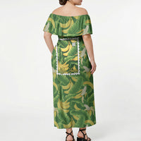 Aloha Hawaii Maia Off Shoulder Maxi Dress Hawaiian Banana Stylized Stamp LT14 - Polynesian Pride