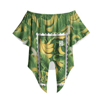 Aloha Hawaii Maia Off Shoulder Wrap Waist Top Hawaiian Banana Stylized Stamp LT14 - Polynesian Pride