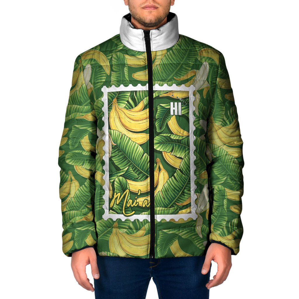 Aloha Hawaii Maia Padded Jacket Hawaiian Banana Stylized Stamp