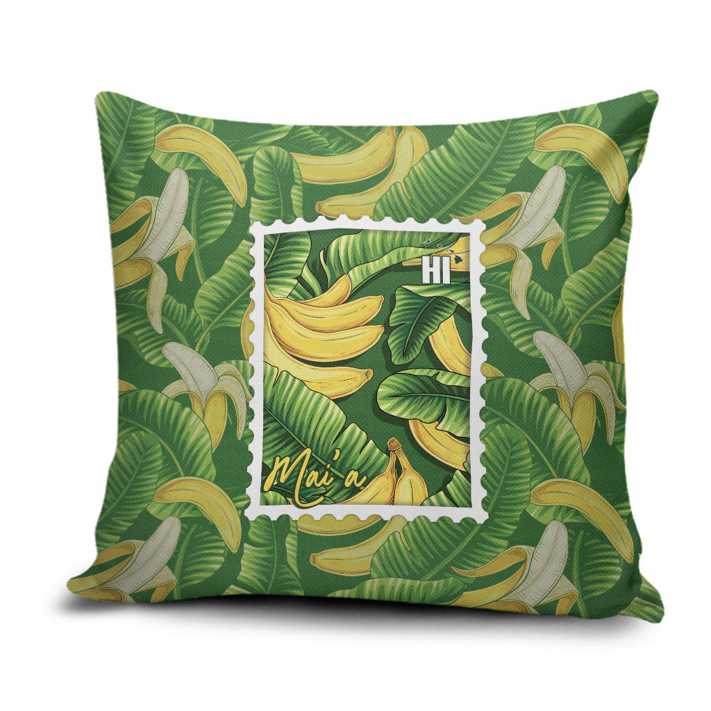 Aloha Hawaii Maia Pillow Cover Hawaiian Banana Stylized Stamp