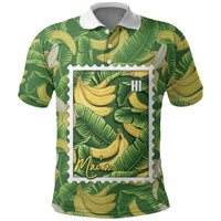 Aloha Hawaii Maia Polo Shirt Hawaiian Banana Stylized Stamp LT14 Green - Polynesian Pride