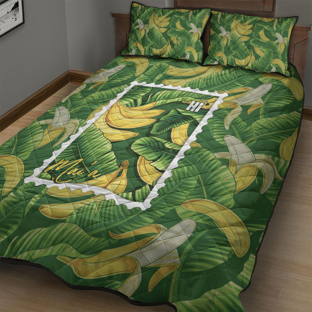 Aloha Hawaii Maia Quilt Bed Set Hawaiian Banana Stylized Stamp LT14 - Polynesian Pride