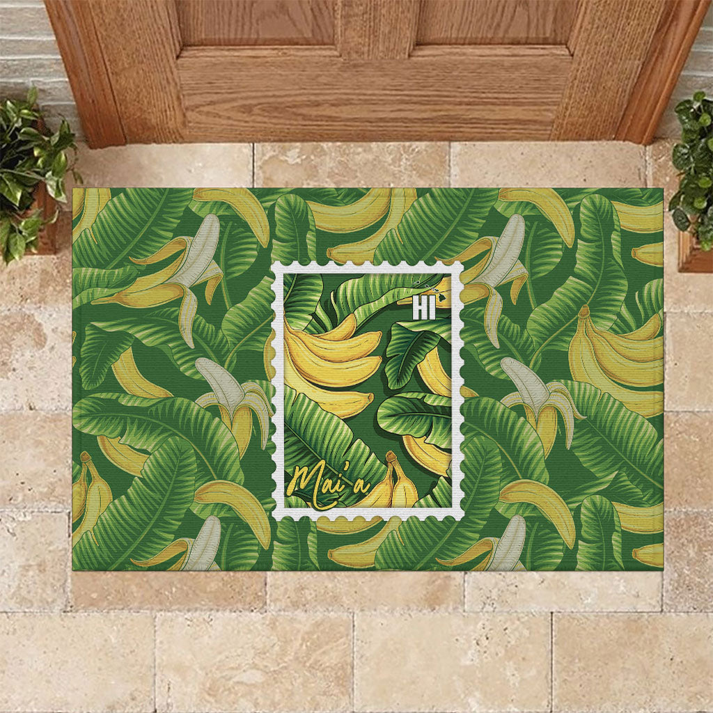 Aloha Hawaii Maia Rubber Doormat Hawaiian Banana Stylized Stamp LT14 Green - Polynesian Pride