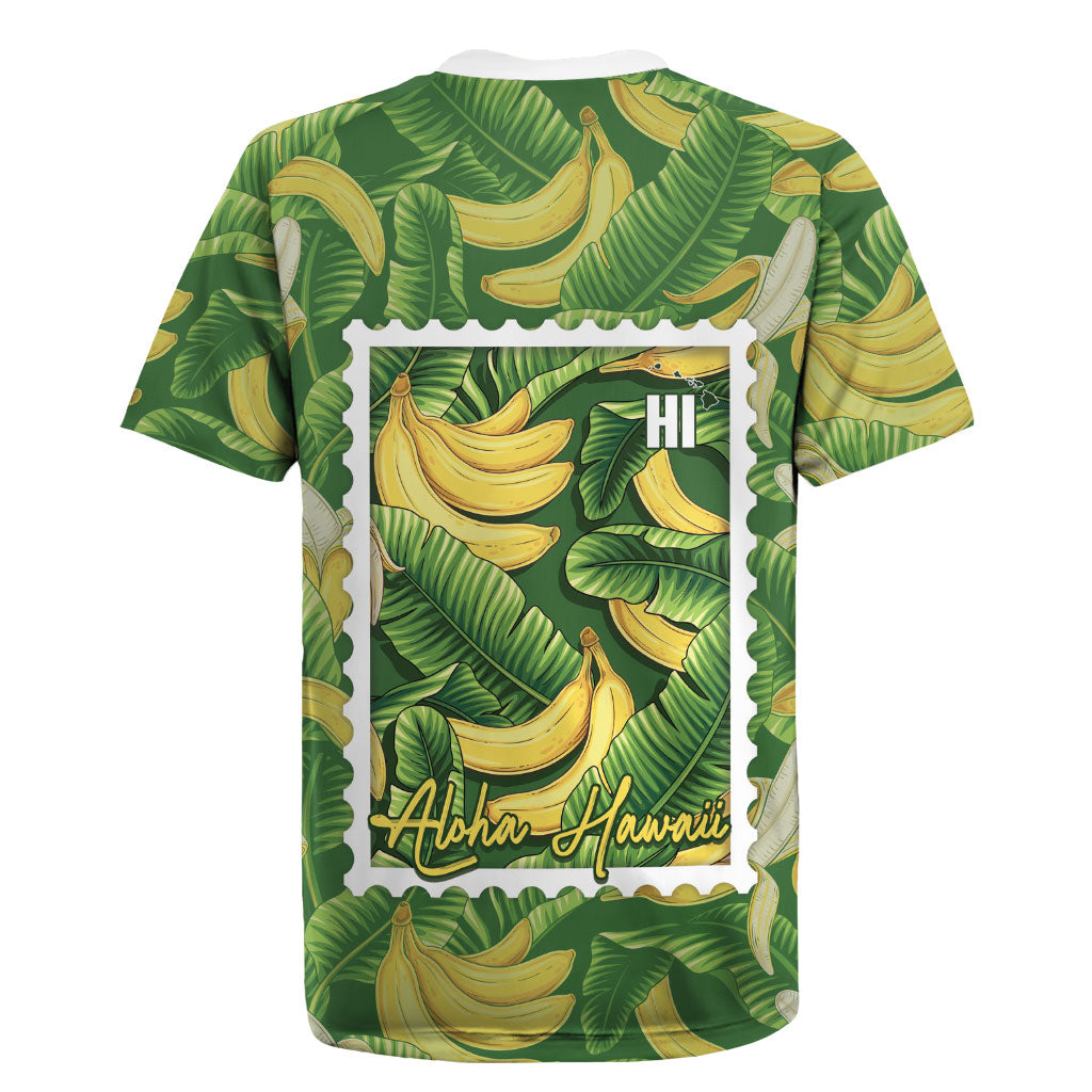 Aloha Hawaii Maia Rugby Jersey Hawaiian Banana Stylized Stamp LT14 - Polynesian Pride