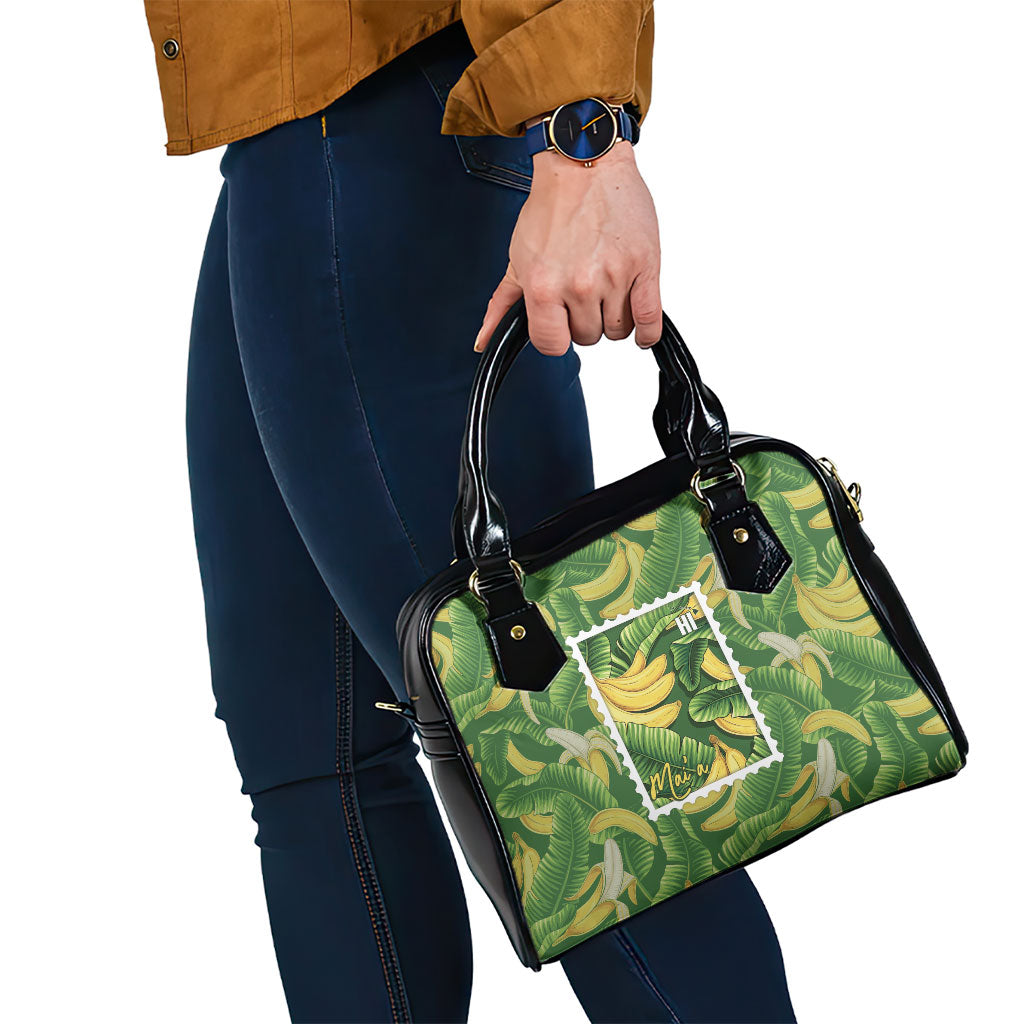 Aloha Hawaii Maia Shoulder Handbag Hawaiian Banana Stylized Stamp LT14 - Polynesian Pride