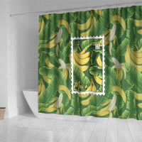 Aloha Hawaii Maia Shower Curtain Hawaiian Banana Stylized Stamp LT14 - Polynesian Pride