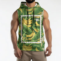 Aloha Hawaii Maia Sleeveless Hoodie Hawaiian Banana Stylized Stamp LT14 - Polynesian Pride