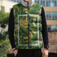 Aloha Hawaii Maia Sleeveless Puffer Jacket Hawaiian Banana Stylized Stamp LT14 - Polynesian Pride