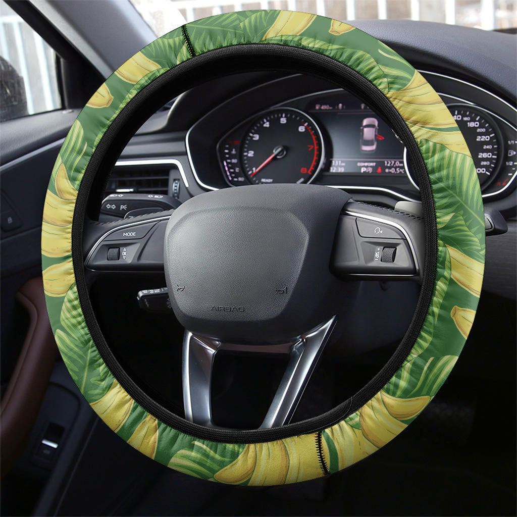 Aloha Hawaii Maia Steering Wheel Cover Hawaiian Banana Stylized Stamp LT14 - Polynesian Pride