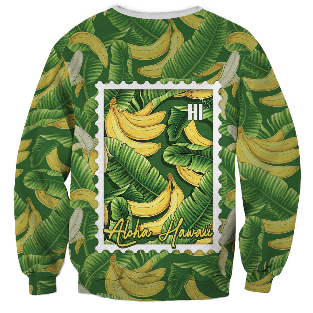 Aloha Hawaii Maia Sweatshirt Hawaiian Banana Stylized Stamp LT14 - Polynesian Pride