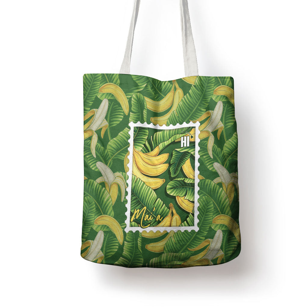 Aloha Hawaii Maia Tote Bag Hawaiian Banana Stylized Stamp LT14 - Polynesian Pride